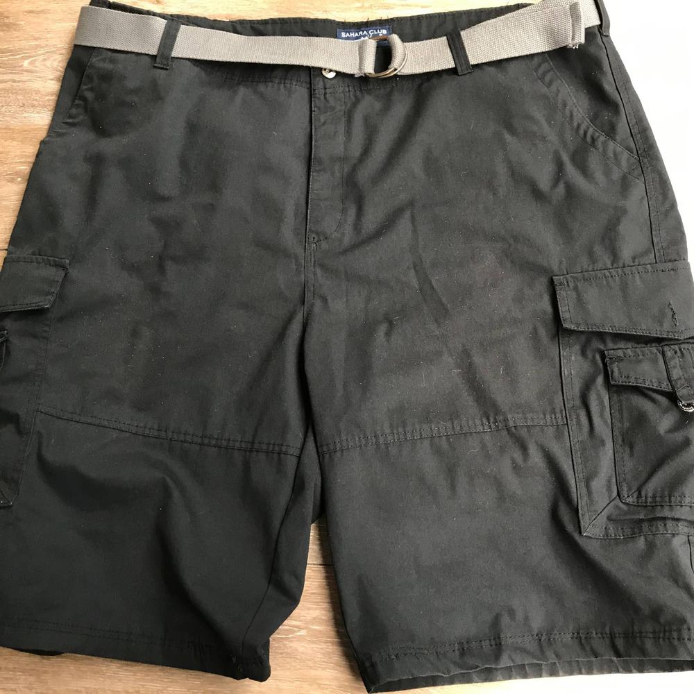 SAHARA CLUB Men's Belted Rugged Cargo Shorts SZ 46